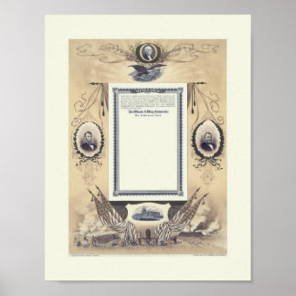 Certificaat-unie voor veteranen uit de burgeroorlo poster