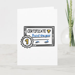 Certificaat Vader van het Jaar vaderdag Onderschei Kaart