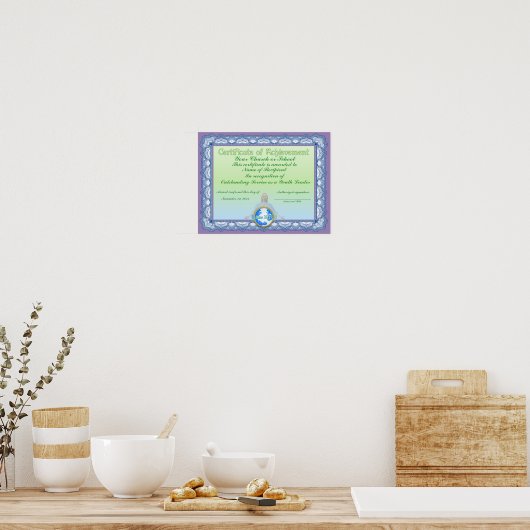 Certificaat van aankomst (Christelijk) Poster (Keuken)