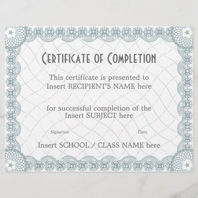 CERTIFICAAT VAN AFRONDING (Voorkant)