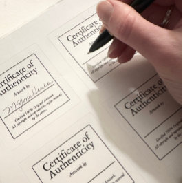 Certificaat van Authenticiteit Art Signature Stick Vierkante Sticker