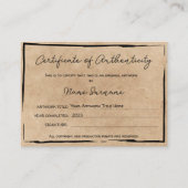 Certificaat van authenticiteit Kunstwerk door Logo (Voorkant)