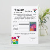 Certificaat van authenticiteit Limited Edition Pri Kaart (Staand voorkant)