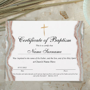 Certificaat van baptisme, Baby-bestemming