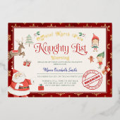 Certificaat van de stoute lijst van Sinterklaas fo Folie Uitnodiging (Voorkant)