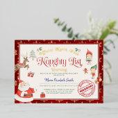 Certificaat van de stoute lijst van Sinterklaas fo Folie Uitnodiging (Staand Voorkant)