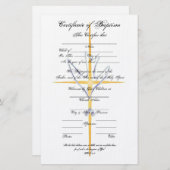 Certificaat van doopsel-kind briefpapier (Voorkant / Achterkant)