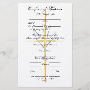 Certificaat van doopsel-kind briefpapier