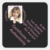 Certificaat van echtheid Art Vierkante Sticker (Voorkant)