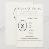 Certificaat van echtheid briefpapier (Voorkant / Achterkant)