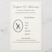 Certificaat van echtheid briefpapier (Voorkant)