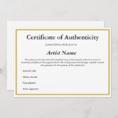 Certificaat van echtheid Giclee Print Feestdagenkaart (Voorkant / Achterkant)