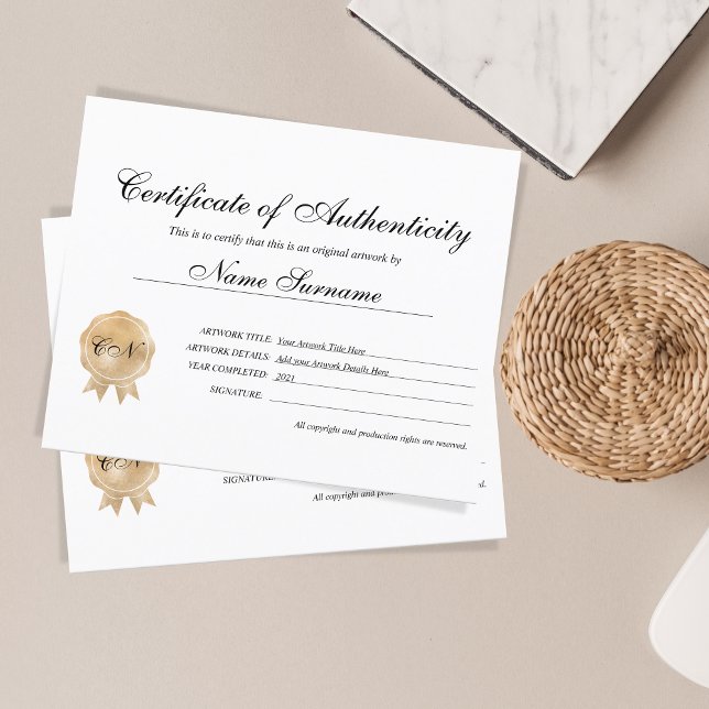 Certificaat van Echtheid Kunstwerk door (Creator heeft geüpload)