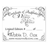 Certificaat van echtheid ~ Limited Edition Rubberstempel (Afrduk)