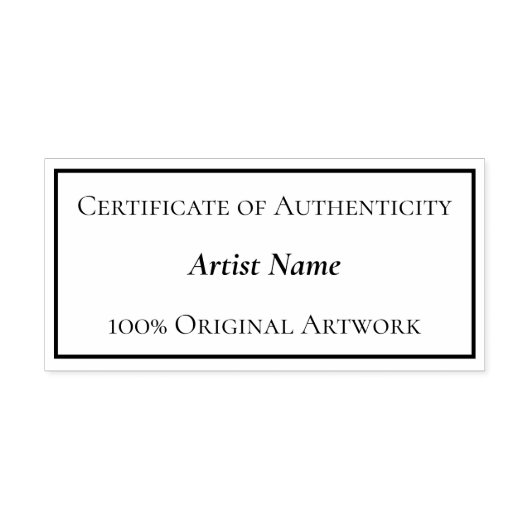  certificaat van echtheid rechthoek  zelfinktende stempel (Design)