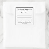 Certificaat van echtheid Vierkante Sticker (Tas)