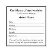 Certificaat van Echtheid voor Prints Rubberstempel (Afrduk)
