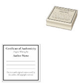 Certificaat van echtheid voor schrijvers 	rubberstempel (Gestempeld)