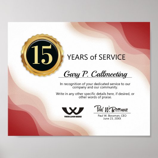 Certificaat van herkenning ter gelegenheid van het poster (Voorkant)