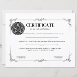 Certificaat van Naamgeving en Overgang 