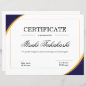 Certificaat van Sjabloon van waarmerking (Voorkant / Achterkant)