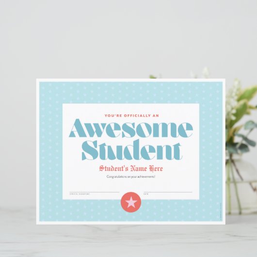 Certificaat van uitmuntendheid (Staand voorkant)