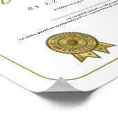 Certificaat van uitmuntendheid erkenning van waard poster (Hoek)