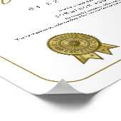 Certificaat van uitmuntendheid erkenning van waard poster (Hoek)