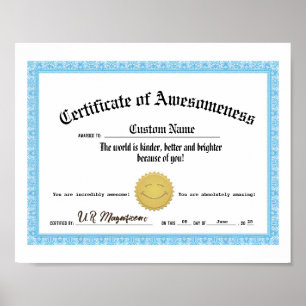 Certificaat van uitmuntendheid, vriendelijkheid Aw Poster