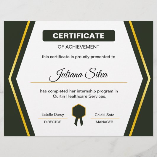 Certificaat van verkrijging van een Sjabloon Flyer (Voorkant)