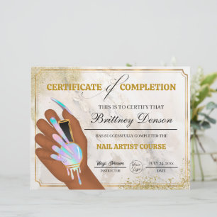 Certificaat van Voltooiing Award Nageltechnicus