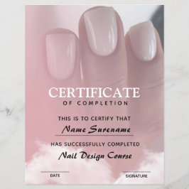 Certificaat van Voltooiing Award Nail Course