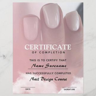 Certificaat van Voltooiing Award Nail Course