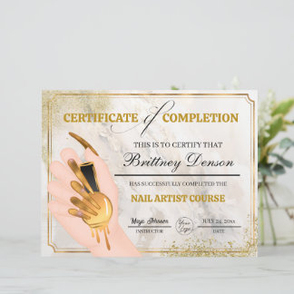 Certificaat van Voltooiing Award Nail Technician