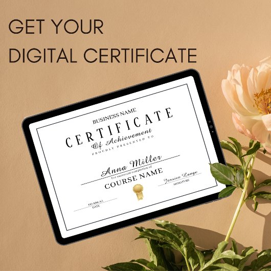 certificaat van voltooiing awards zwart-wit poster