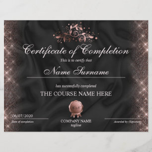 Certificaat van voltooiing bekroonde Makeup-cursus