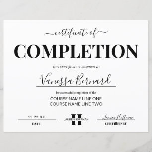 Certificaat van voltooiing Cursus Award Monogram