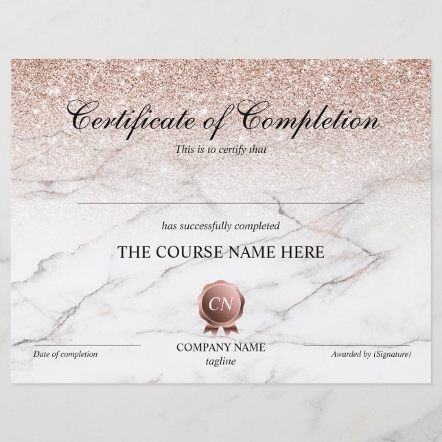 Certificaat van Voltooiing Cursus Voltooiing (Voorkant)