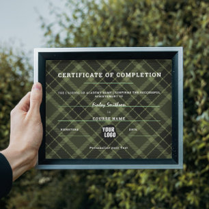 Certificaat van voltooiing Modern Green Masculine