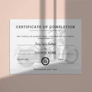 Certificaat van voltooiing motorrijtraining