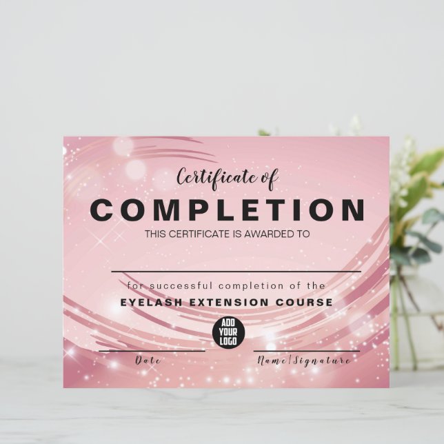 Certificaat van Waterverf van roze goud (Staand voorkant)