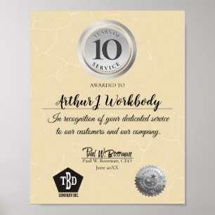 Certificaat voor oudere werknemers in de zilverjaa poster