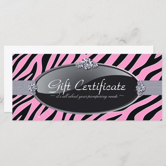 CERTIFICAAT VOOR ZEBRA PRINT-GIFT (Voorkant / Achterkant)