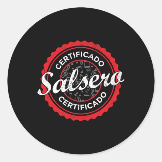 Certificado Salsero Grappig Salsa Dansen Ronde Sticker (Voorkant)