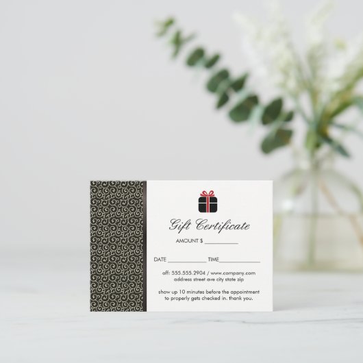 Certificat cadeau (Debout devant)