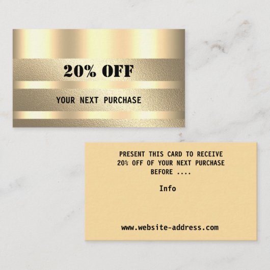 Certificat cadeau (Devant / Derrière)