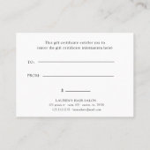 Certificat cadeau Abstrait Blush Modern (Dos)