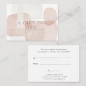 Certificat cadeau Abstrait Blush Modern (Devant / Derrière)