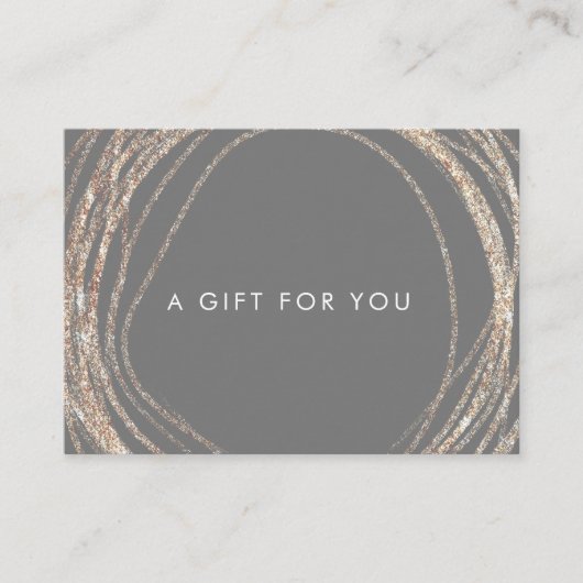 certificat cadeau abstrait en faux or (Devant)