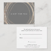 certificat cadeau abstrait en faux or (Devant / Derrière)